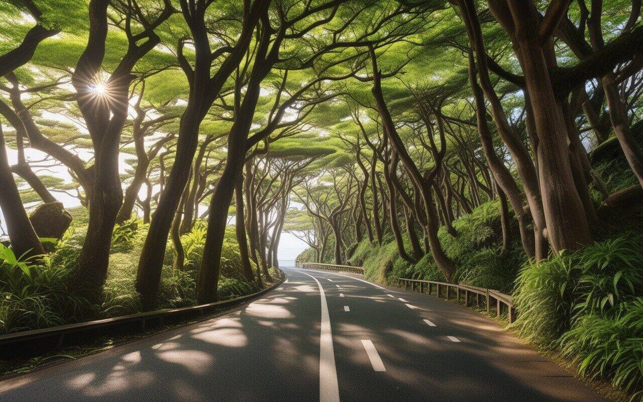 Shonan cycling route overview with coastal views of Kamakura shoreline and cycling path
