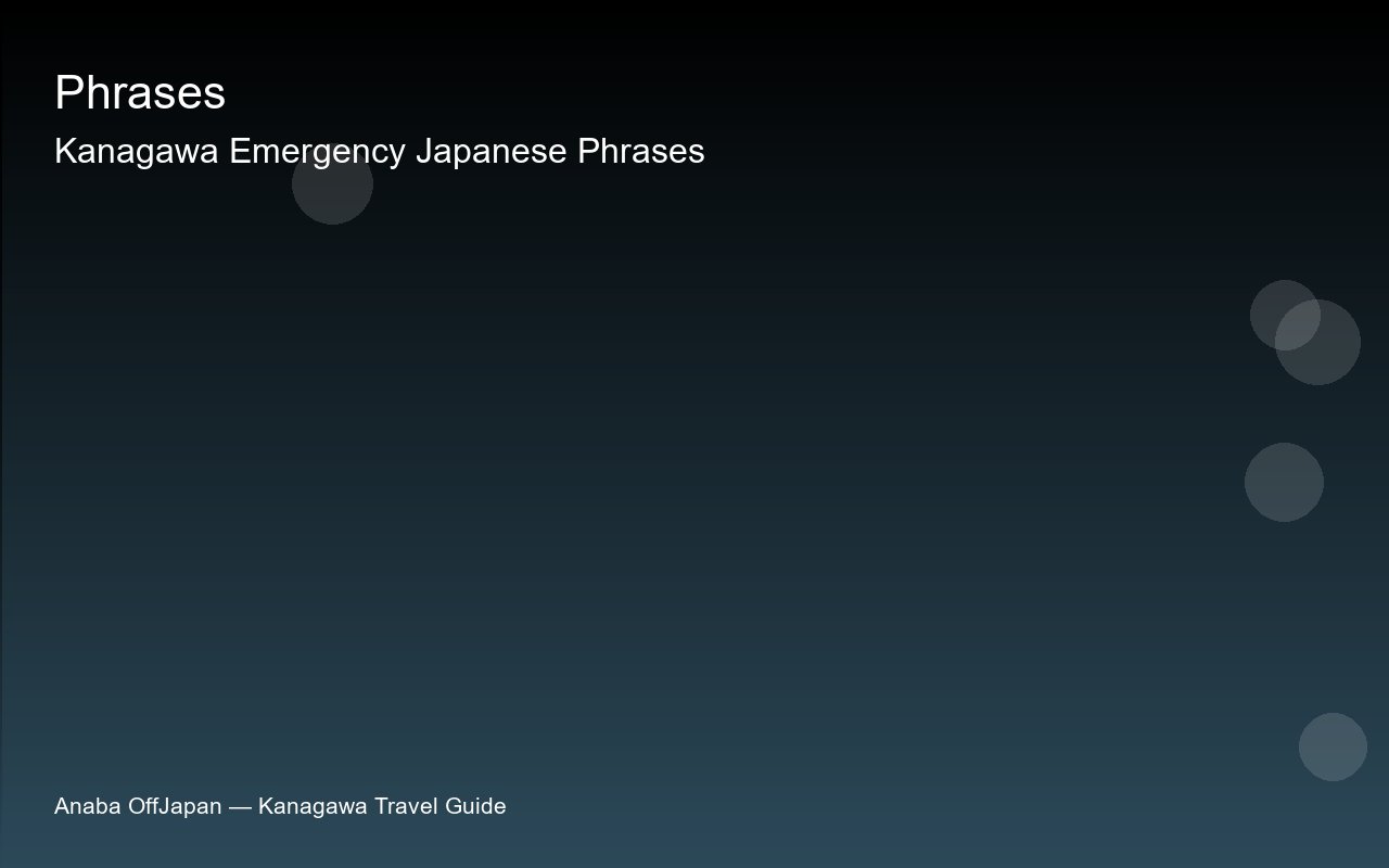 Kanagawa Emergency Japanese Phrases Guide 2026 —...