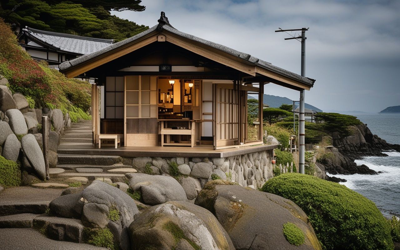 Quiet cafe with sea view in Oiso