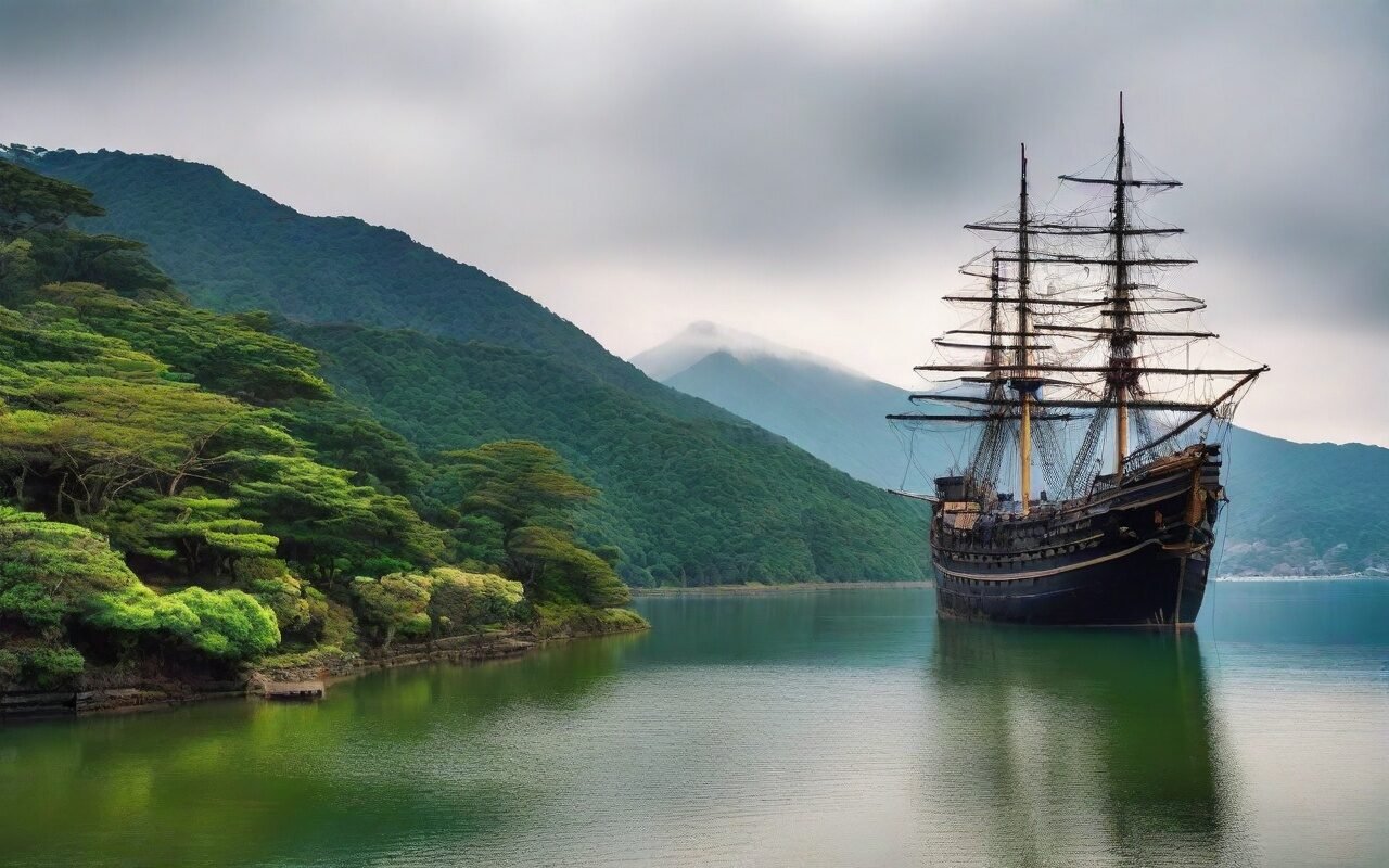 Hakone Pirate Ship time — main illustration