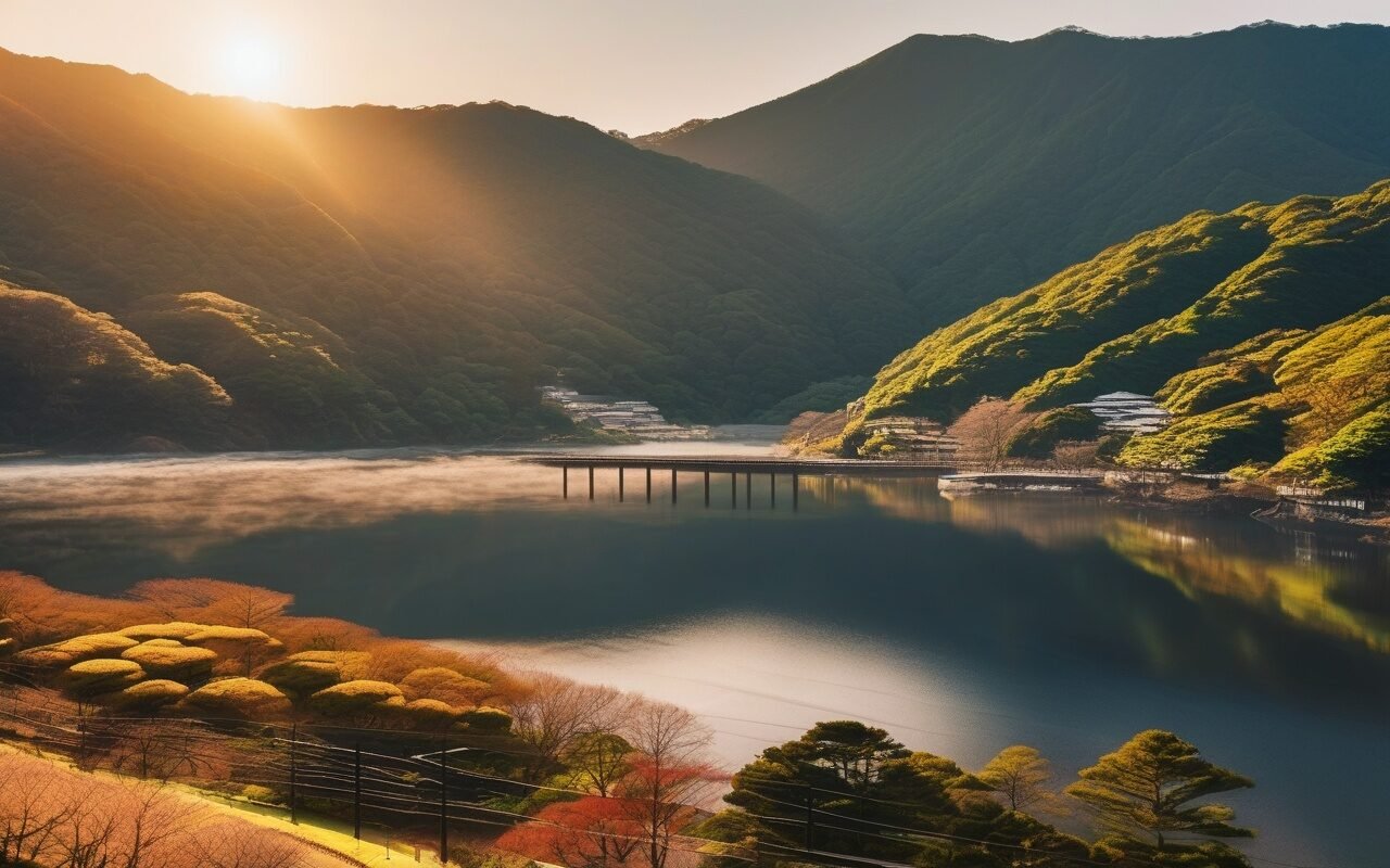 Hakone Tozan Railway — switchback climb through cedar forest