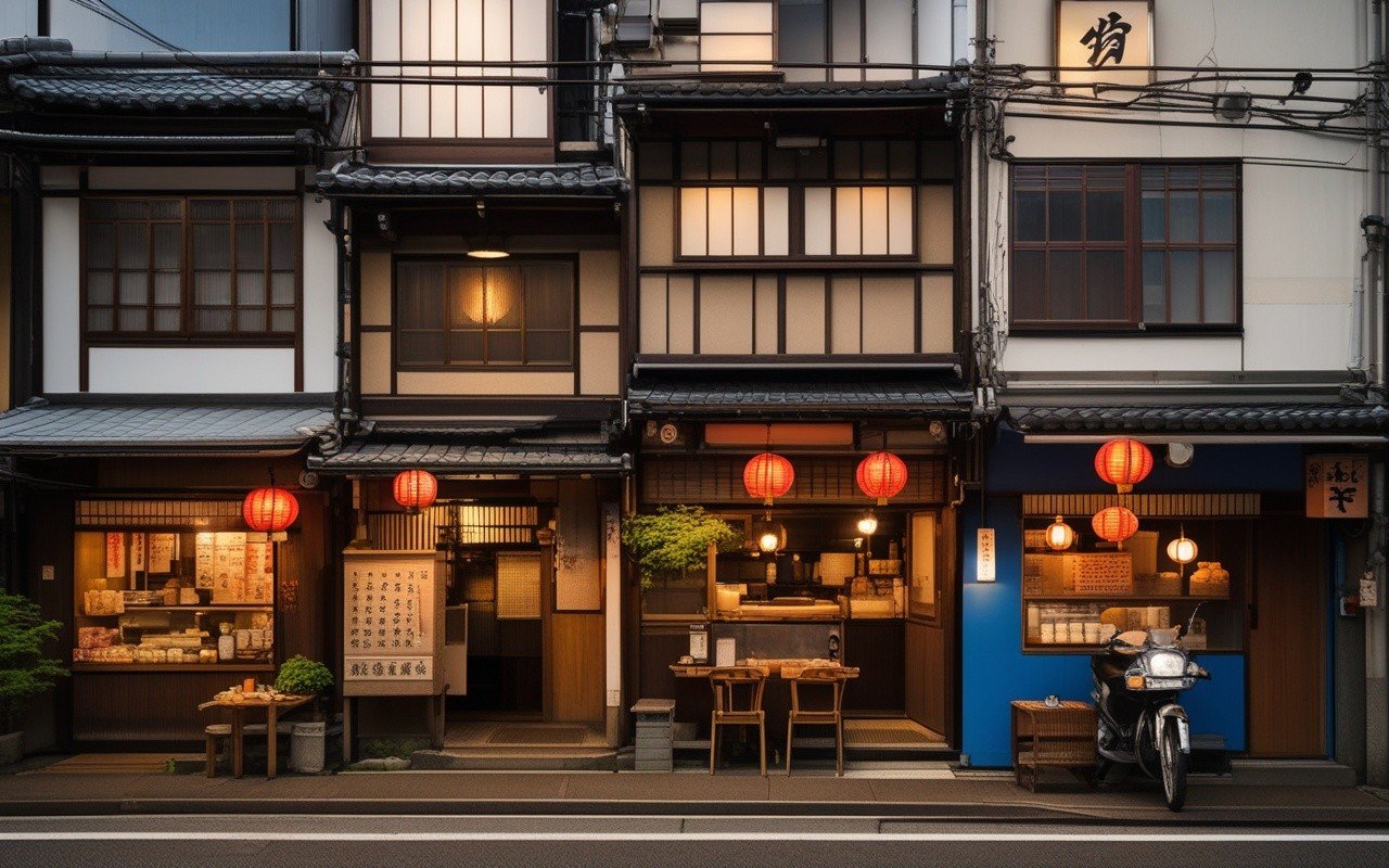 Kannai side street with Showa-era shopfronts